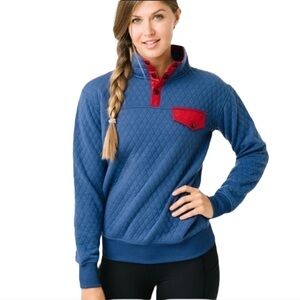 Zyia quilted snap pocket sweatshirt pullover